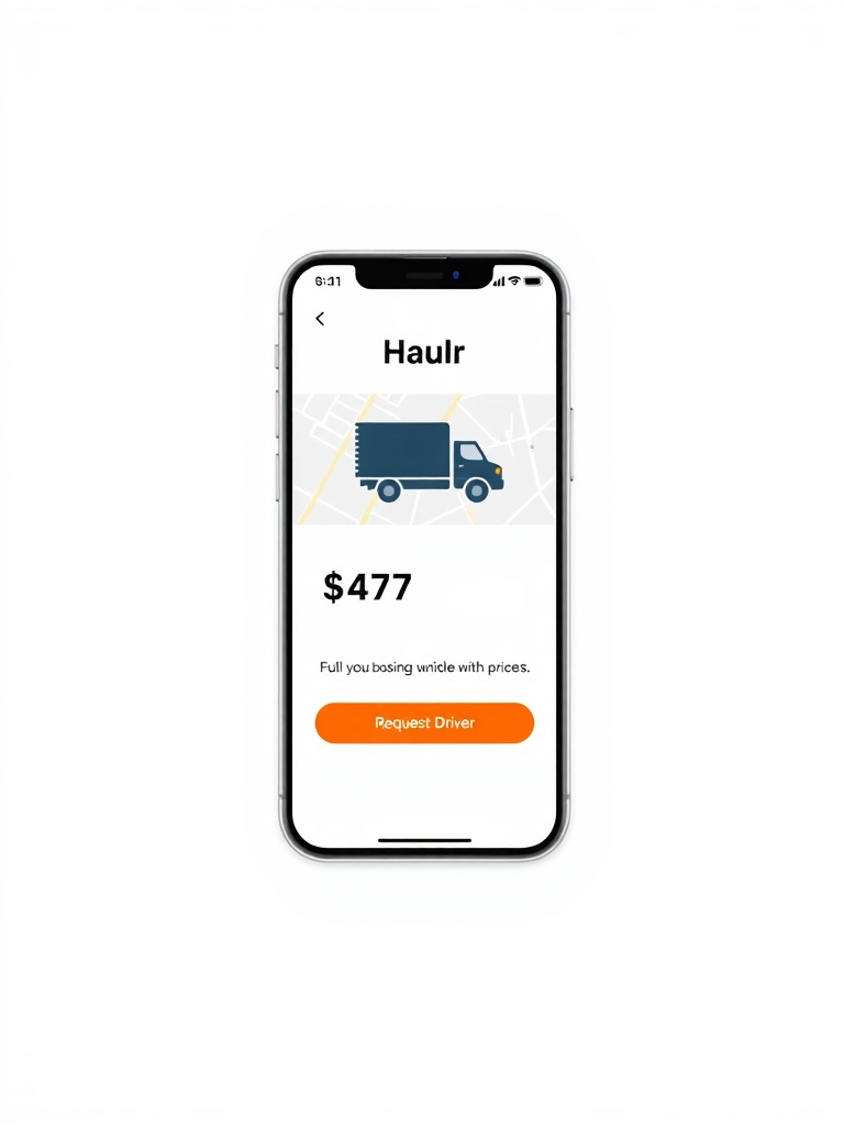Haulr app interface showing booking flow