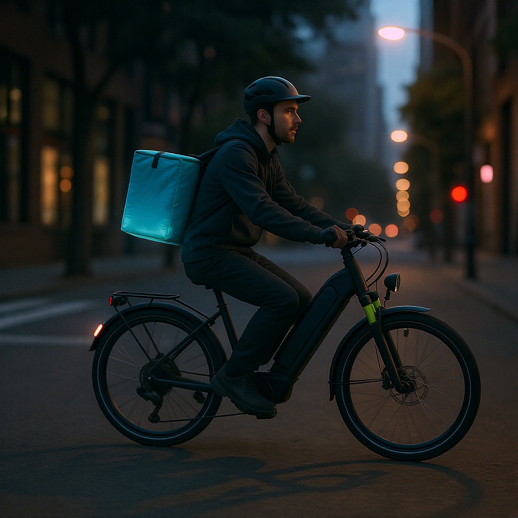 Freelance delivery driver in city