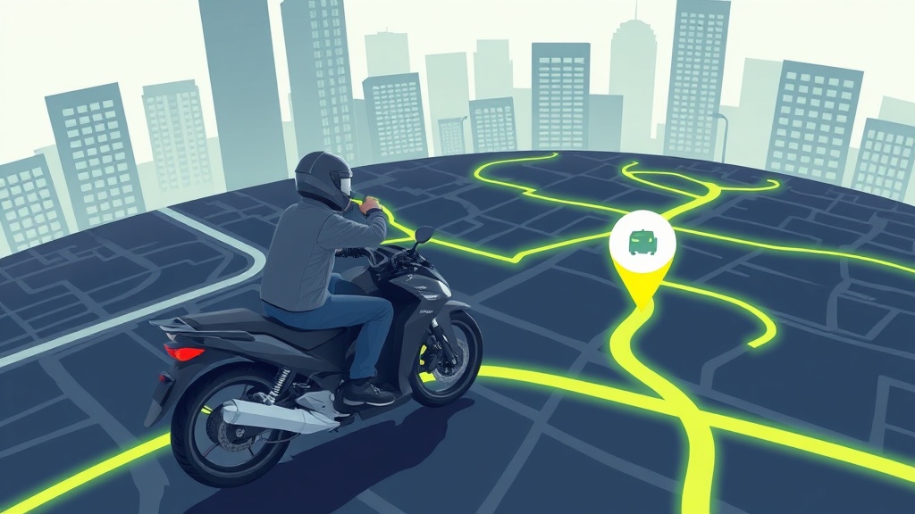 Driver navigating city