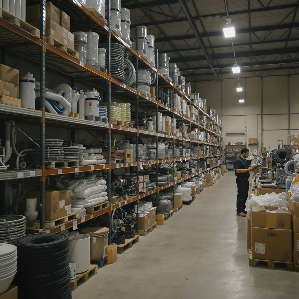 Organized industrial supply warehouse