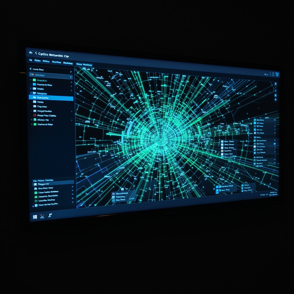 Fiber network map on monitor
