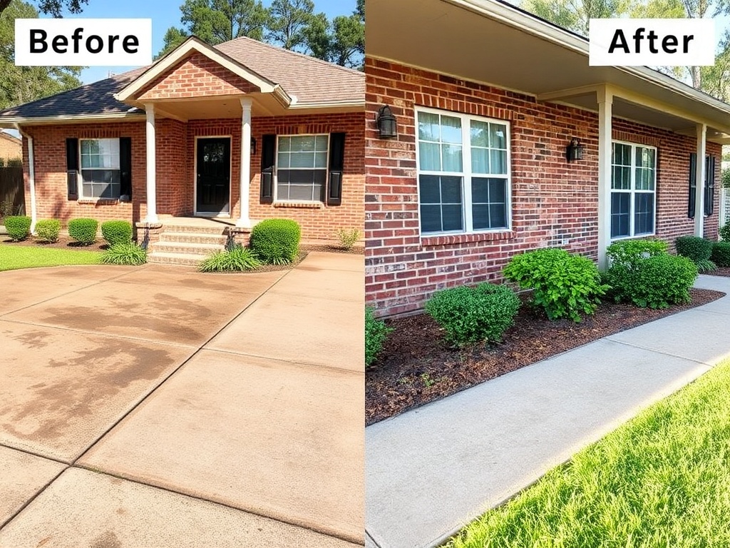 Dustless blasting results — industrial surface before and after