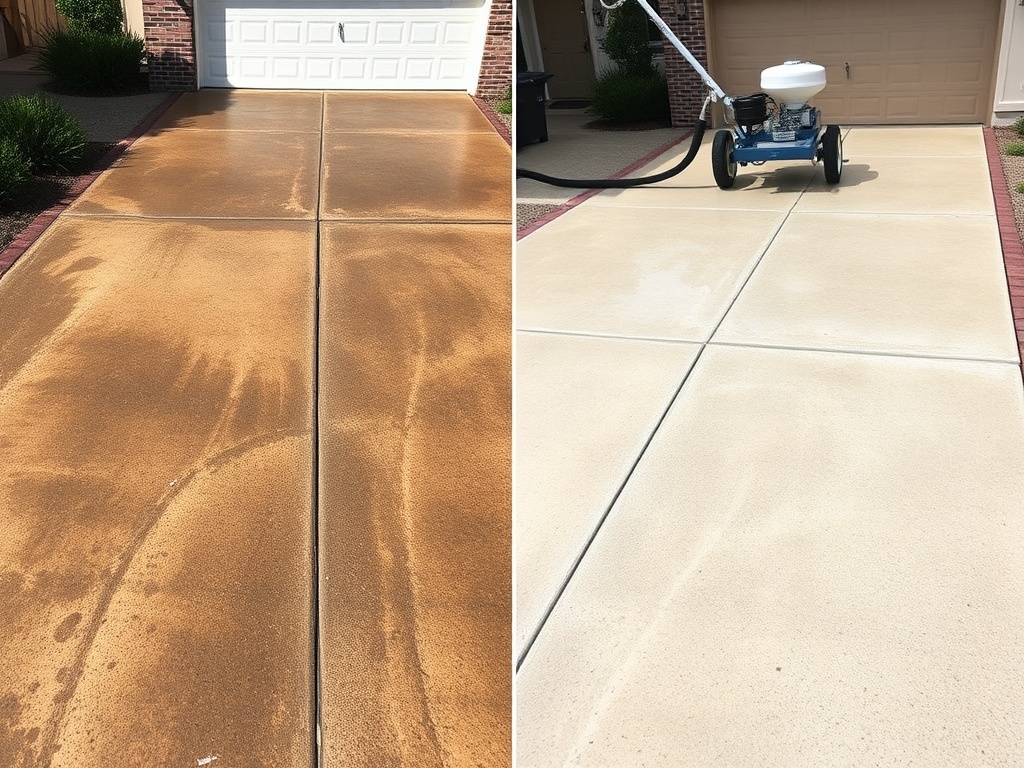 Before and after surface restoration