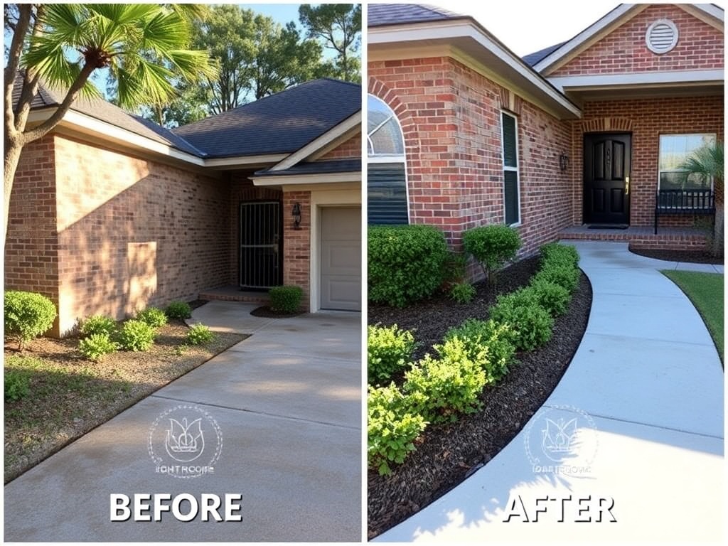 Pressure washing results — house siding before and after
