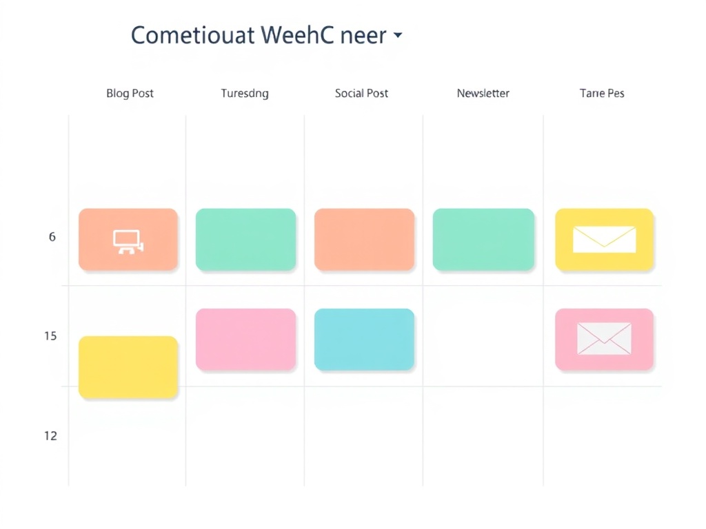 Content calendar showing autonomous posts
