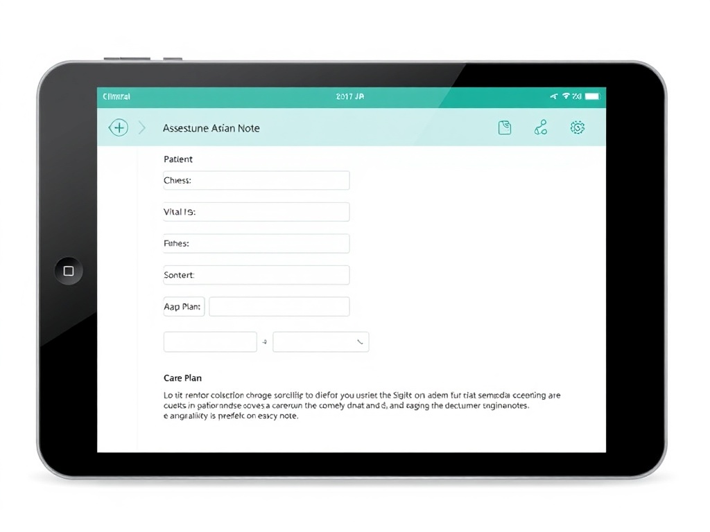NursePro app interface showing nursing documentation