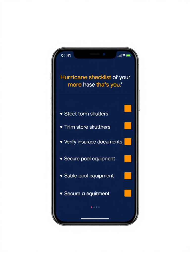 Checklist interface on mobile