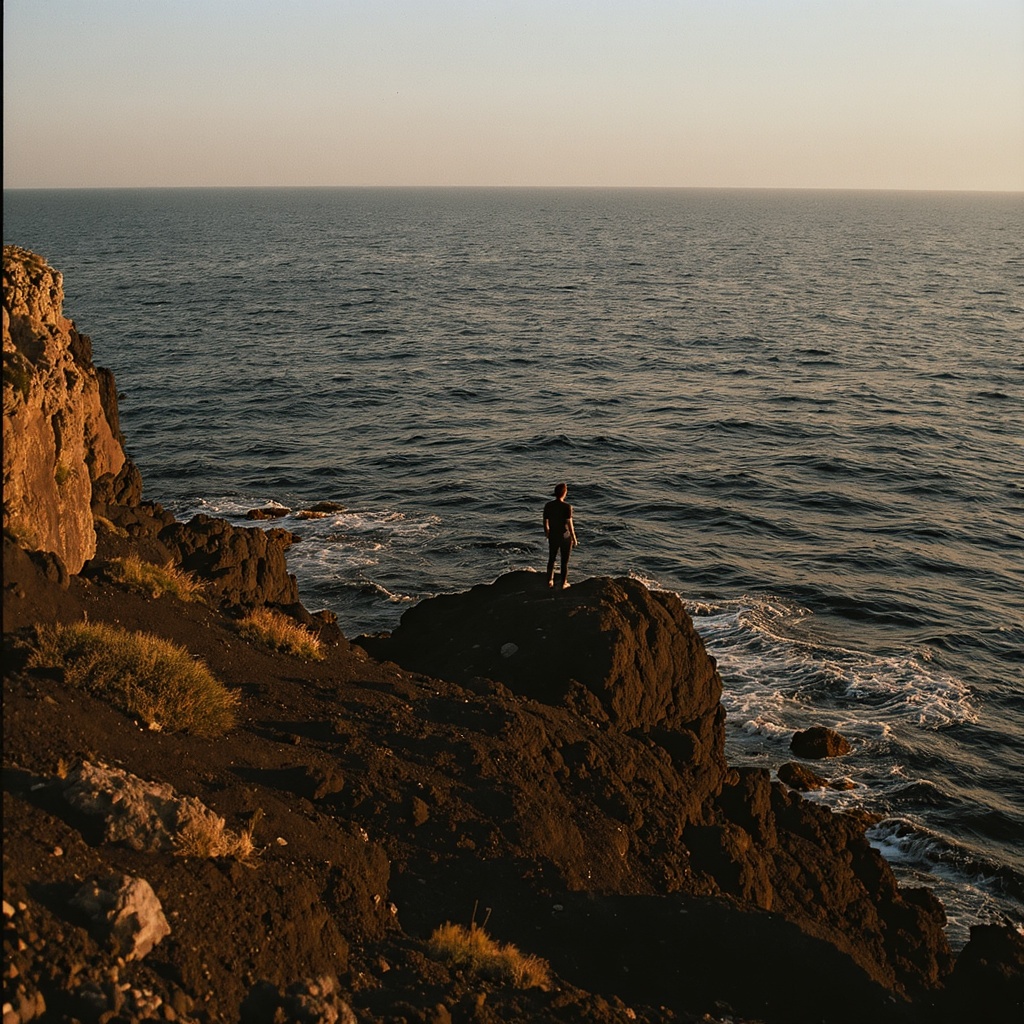 Sicilian coastline at golden hour