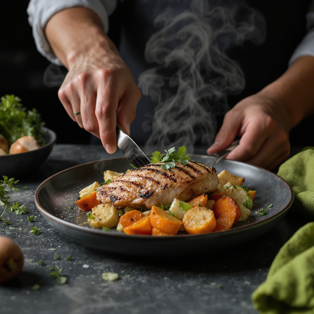 Chef-plated high-protein meal
