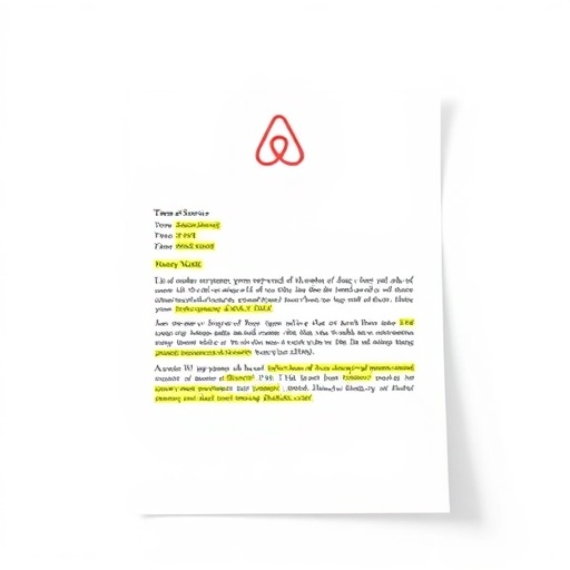 Dispute letter document with Airbnb TOS citations
