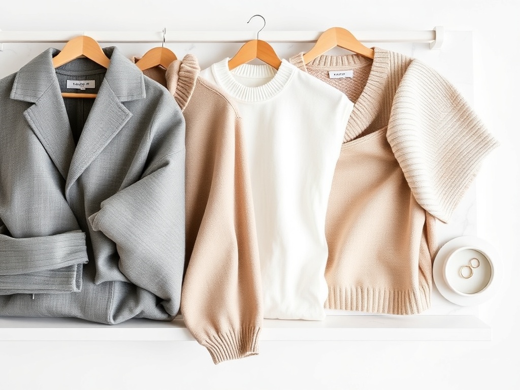 Fashion products styled on marble