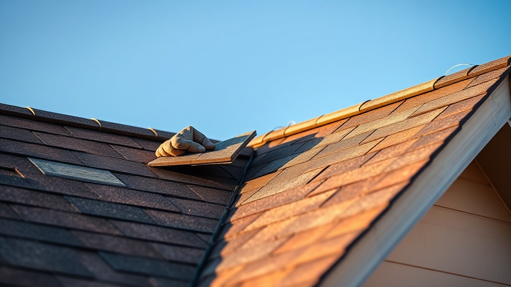 Roof repair in progress