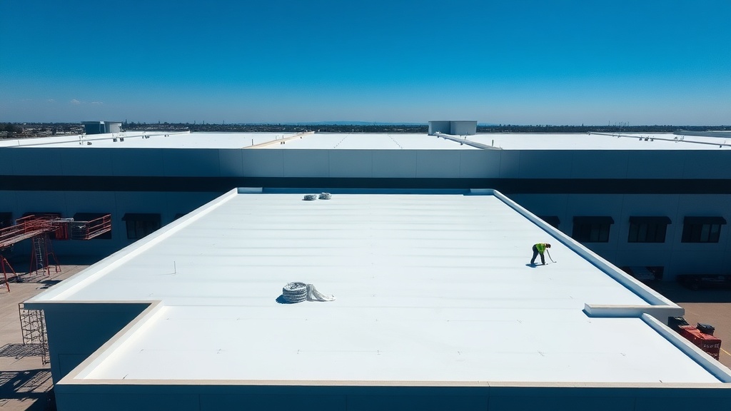 Commercial flat roof installation