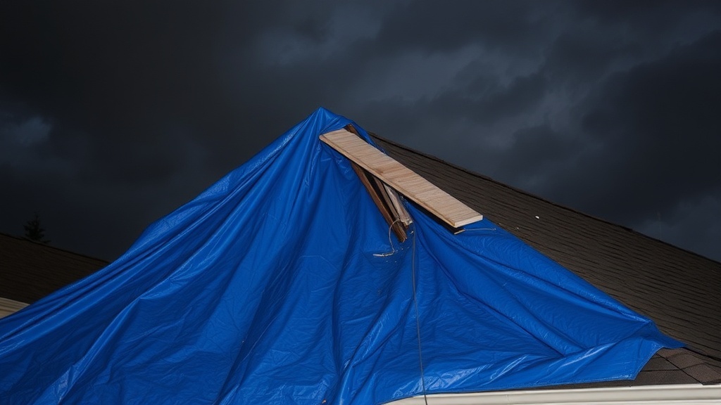 Emergency roof tarping