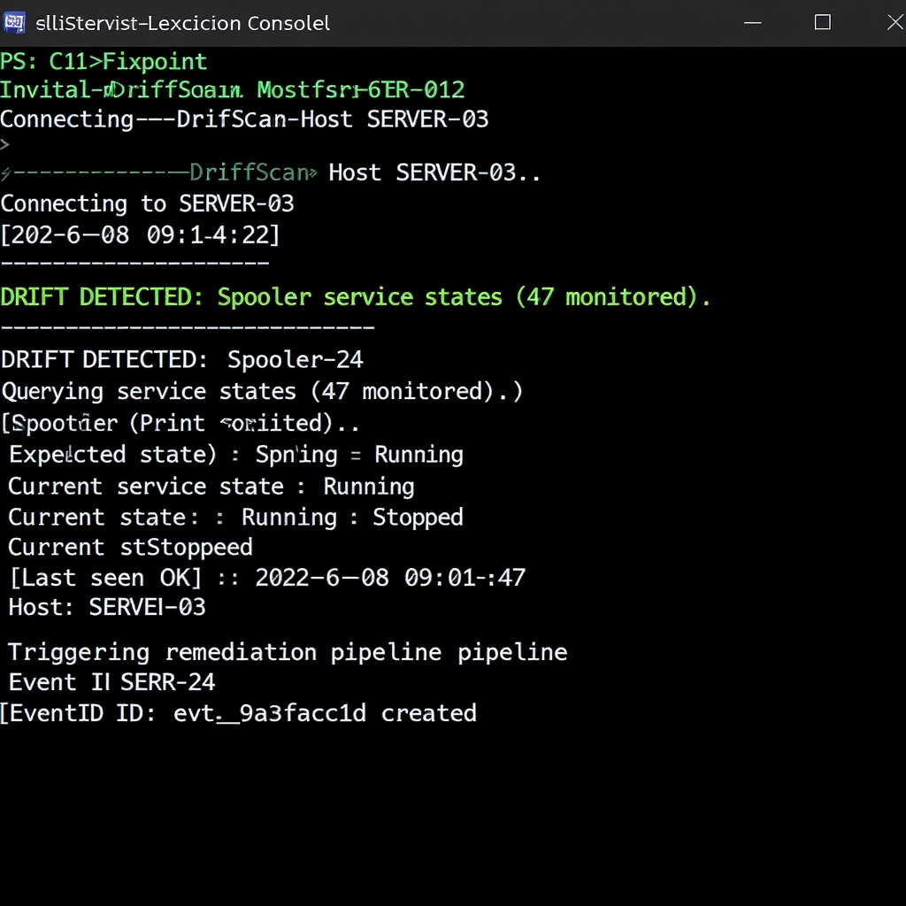 Fixpoint dashboard showing detected drift