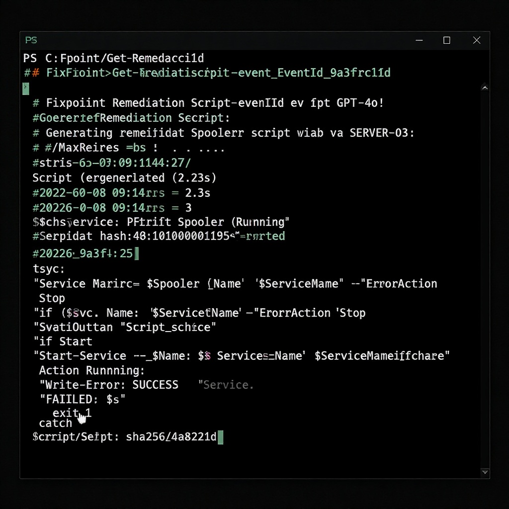 AI-generated PowerShell remediation script
