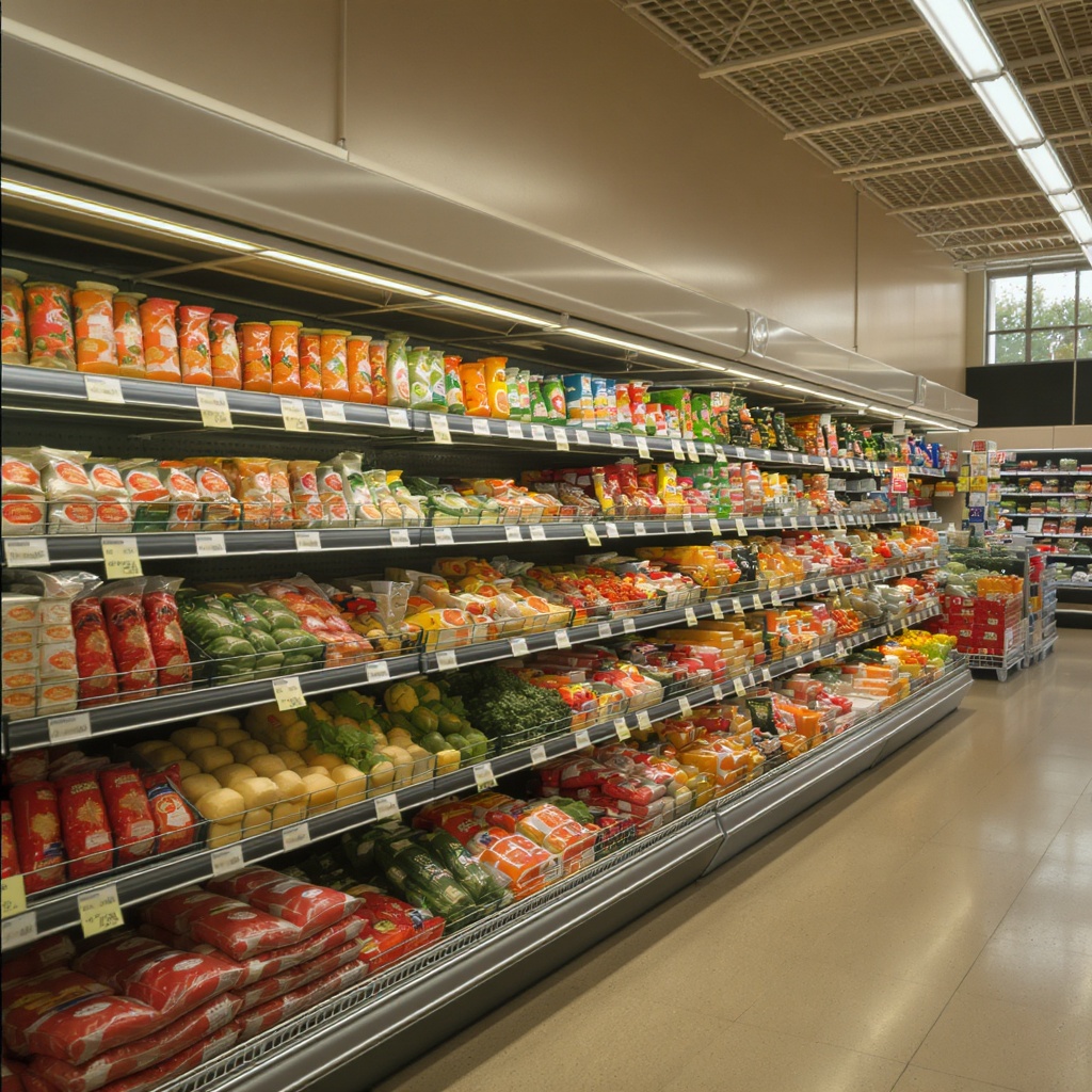 French supermarket shelf