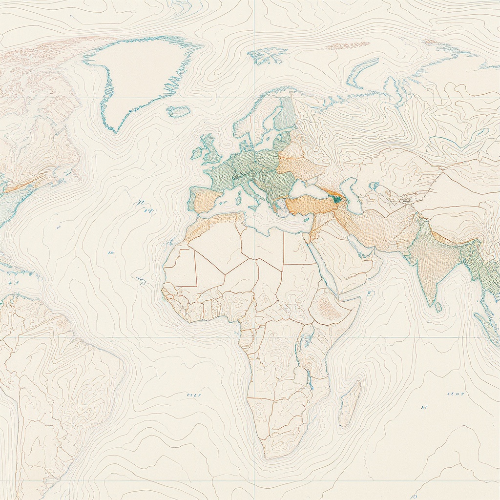 World map with country borders