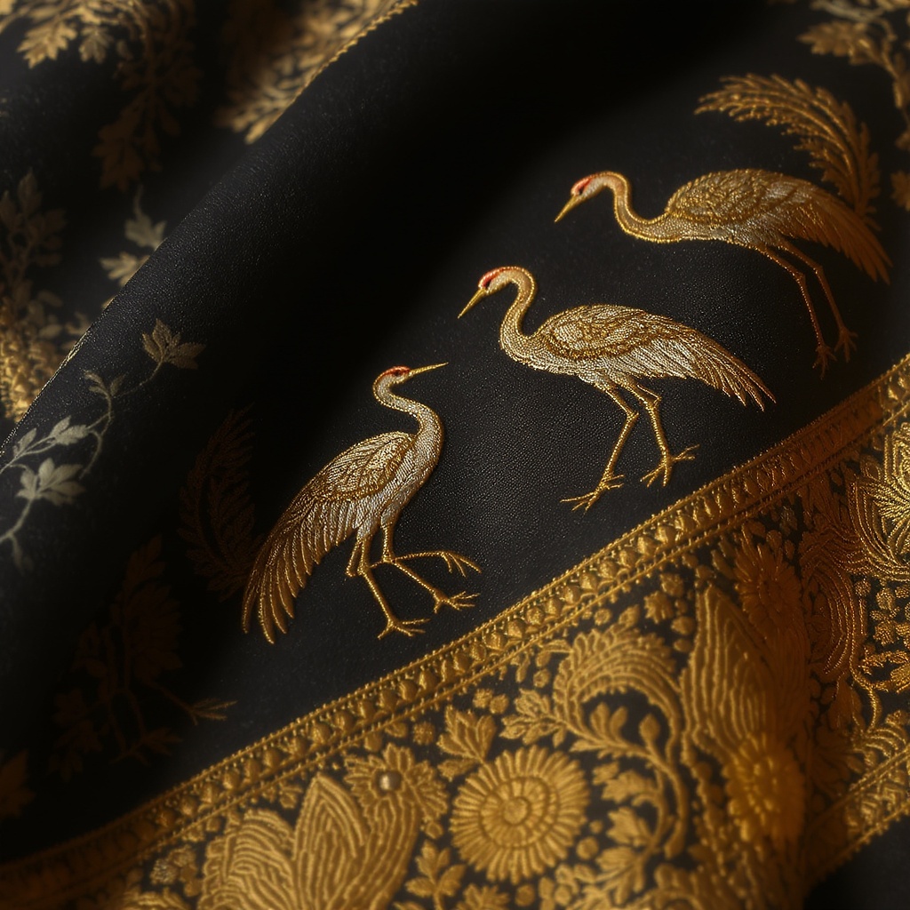 Heritage Shawl — embroidery close-up
