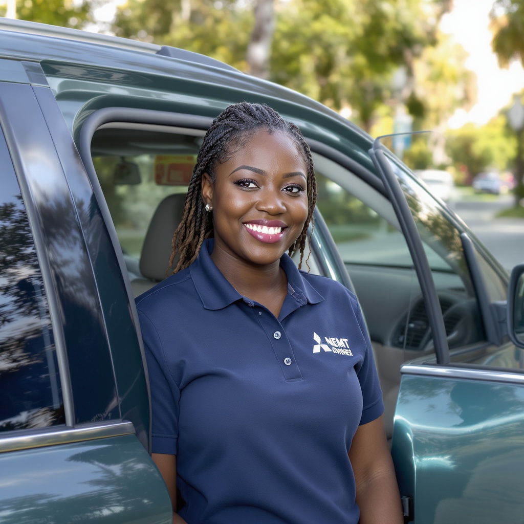 CareHaul driver with Mitsubishi Outlander SUV in Jacksonville