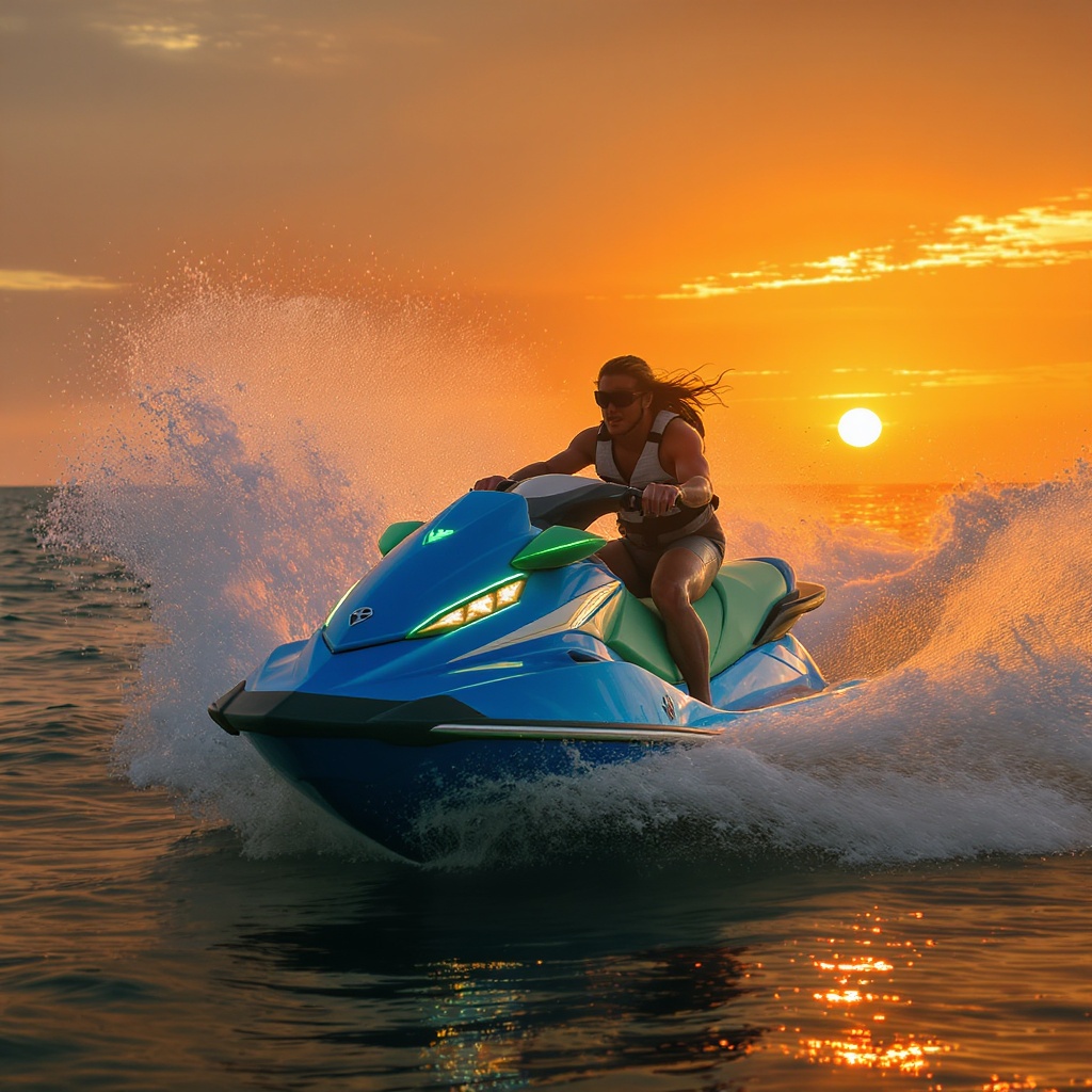 Jet ski rider on the water