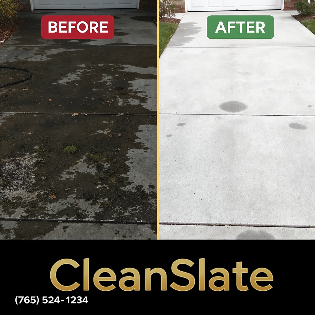 Before and after pressure washing — CleanSlate
