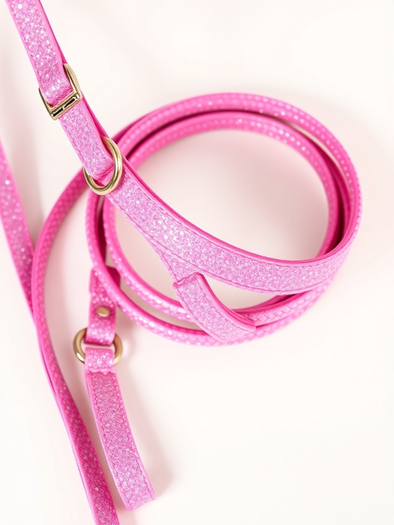 Pink glitter sparkle pony halter headcollar with matching lead rope and chrome snap hook