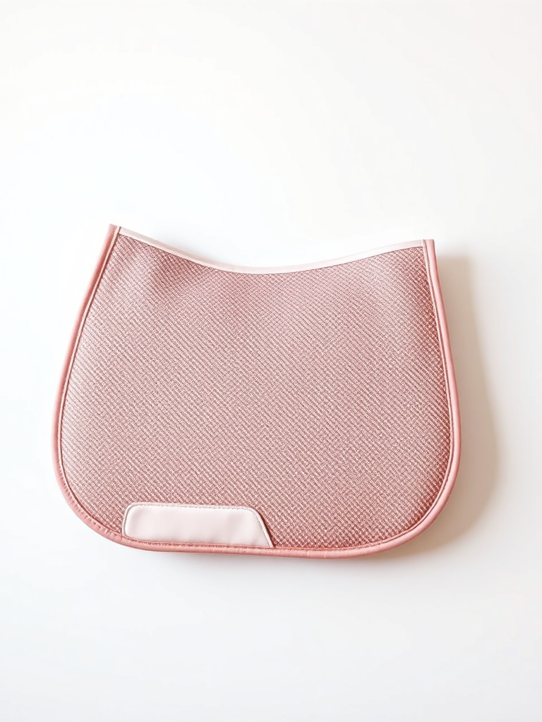 Breathable glitter mesh saddle pad in rose gold with metallic overlay