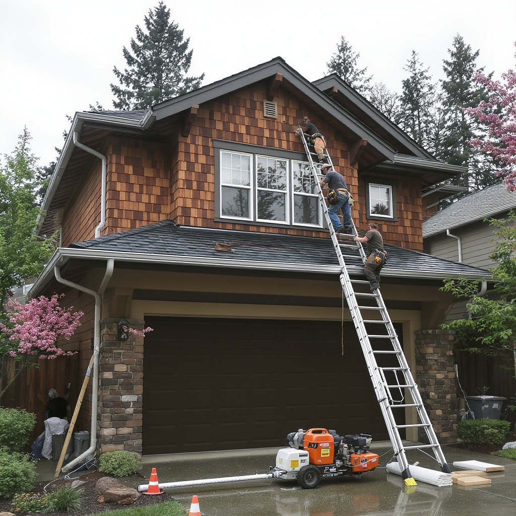 Portland suburbs — crew on the job