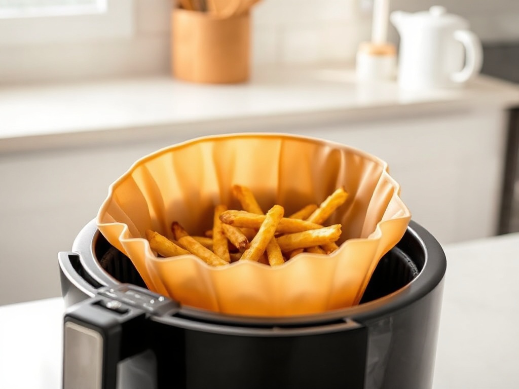FryGuard silicone liner in air fryer basket