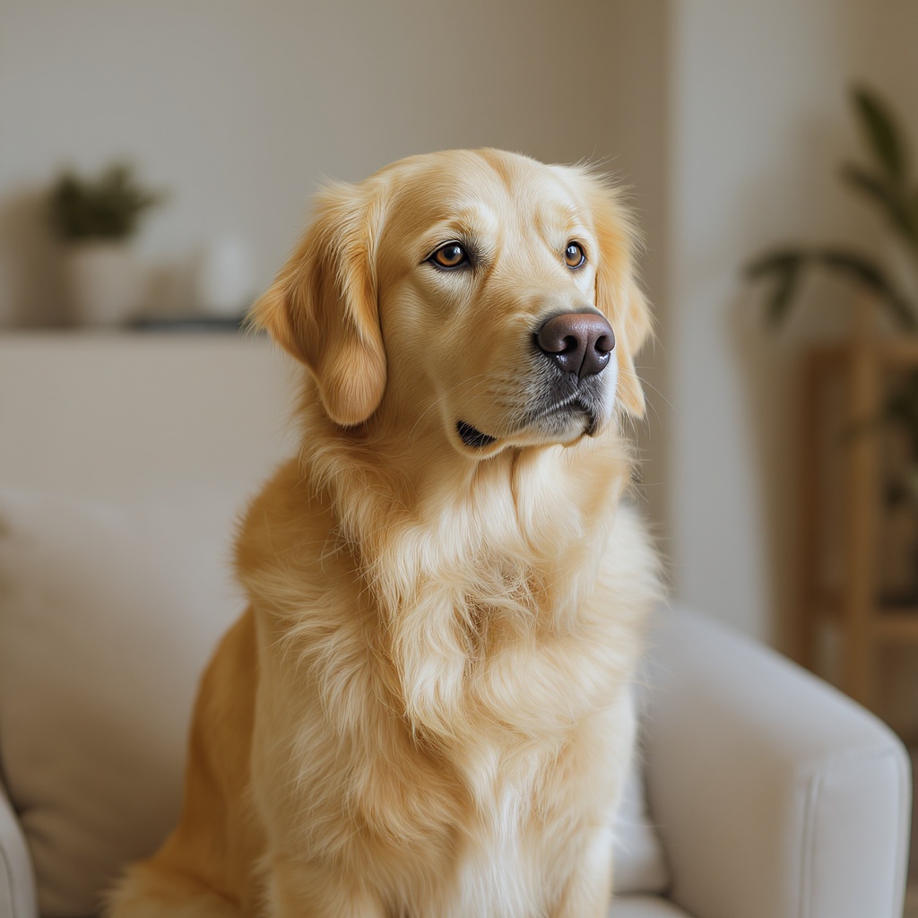 Toiletteur professionnel avec un golden retriever
