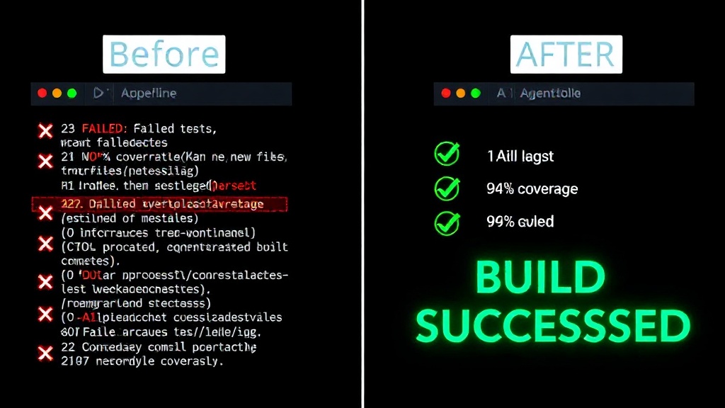 CI test results before and after