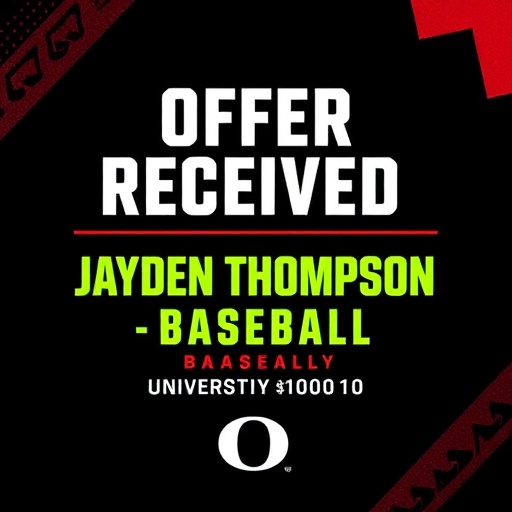 Jayden Thompson Baseball Offer — University of Oregon