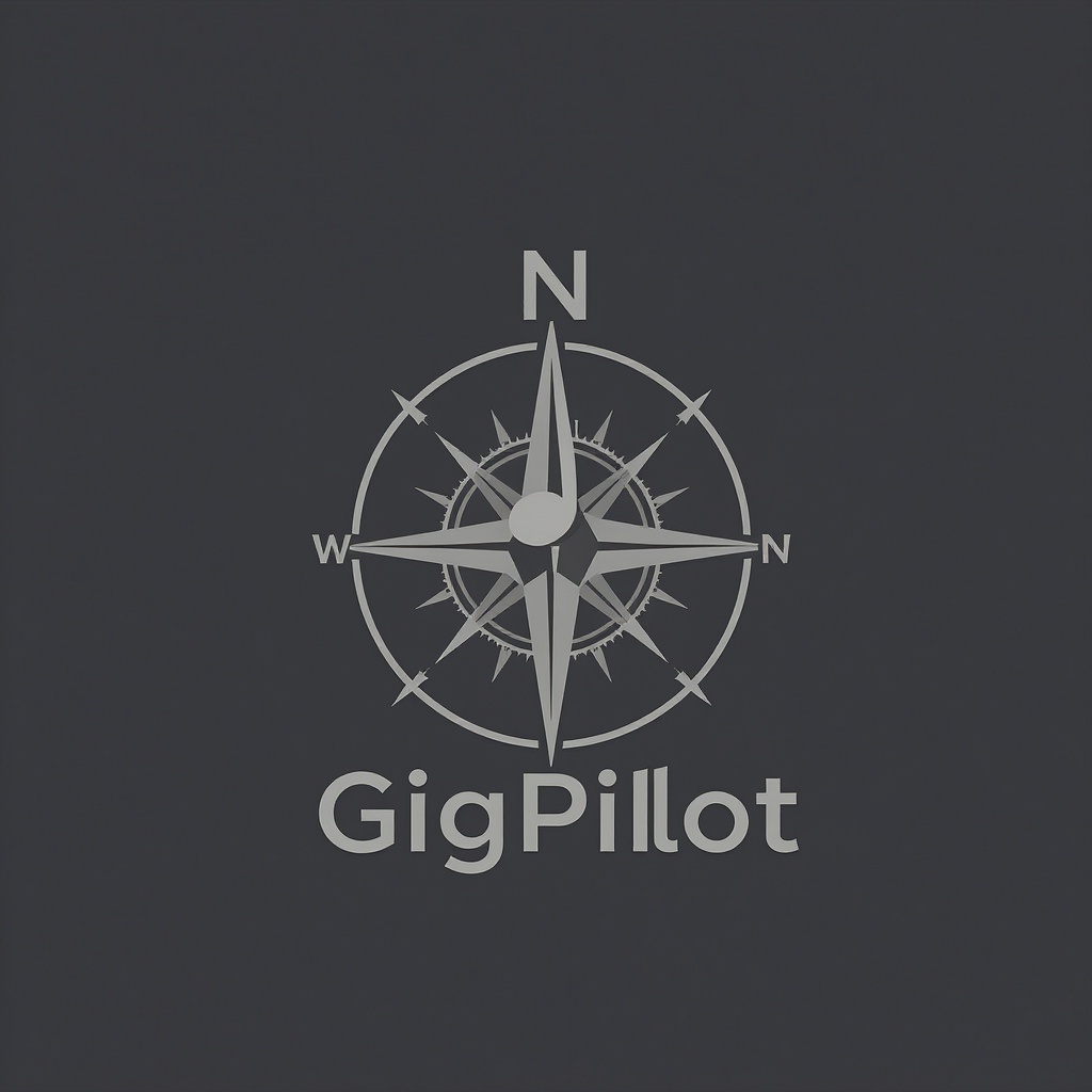GigPilot logo — a compass rose meets a musical note
