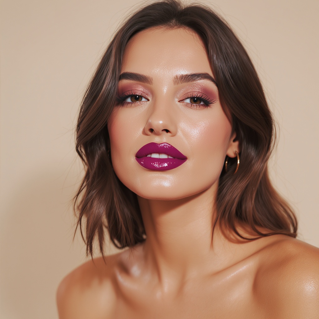 Berry Lip Oil on lips