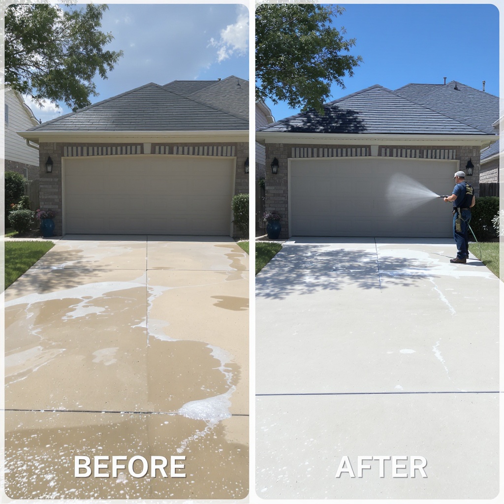 Driveway pressure washing service