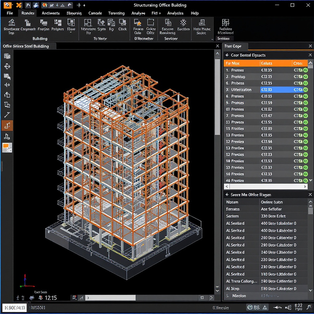 Office building structural analysis in FrameAI