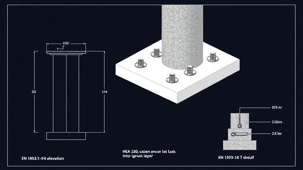 Column Base Plates — 6 No. M24 Anchor Bolts