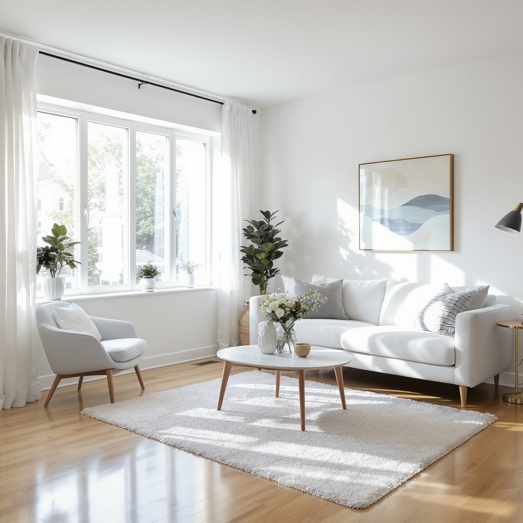 Bright, clean living room with natural light