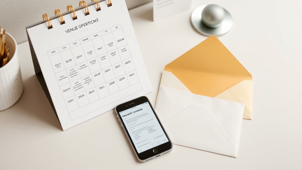 Venue deposit payment planning — contract documents, calendar, and payment confirmation