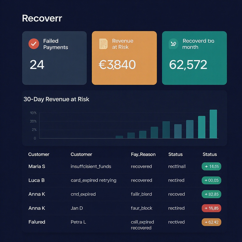 Recoverr Dashboard Preview — Demo data