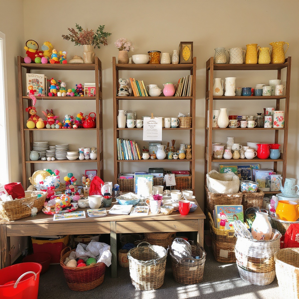 Neatly organized resale items at Cece's Garage
