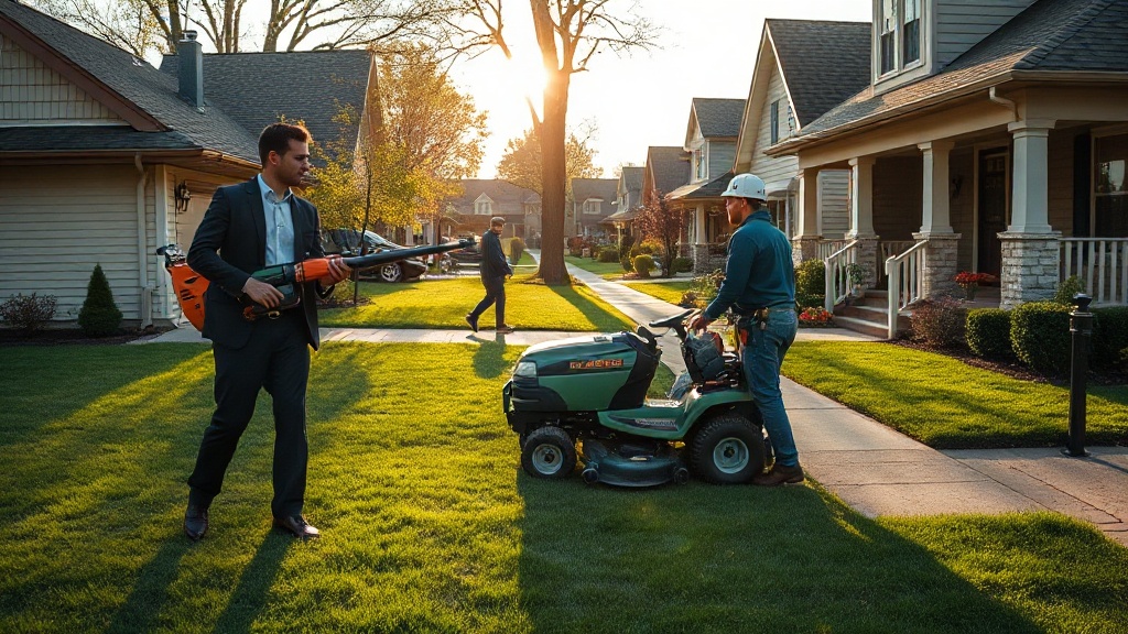 Landscaping crew working on a Twin Cities residential property