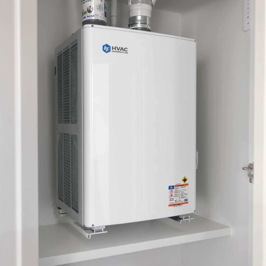 Modern HVAC air handler unit in a commercial utility room