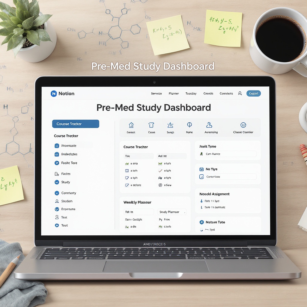 Pre-Med Study Dashboard features