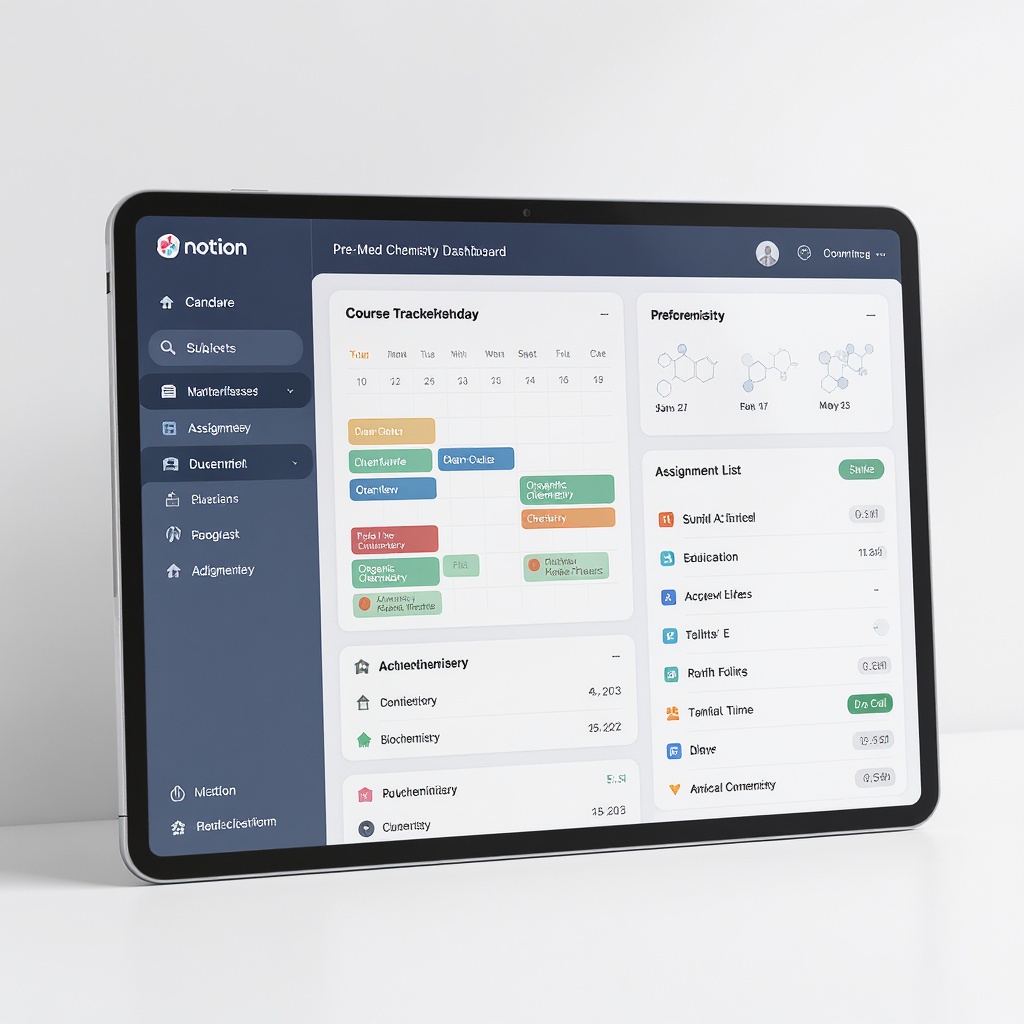 Pre-Med Study Dashboard preview