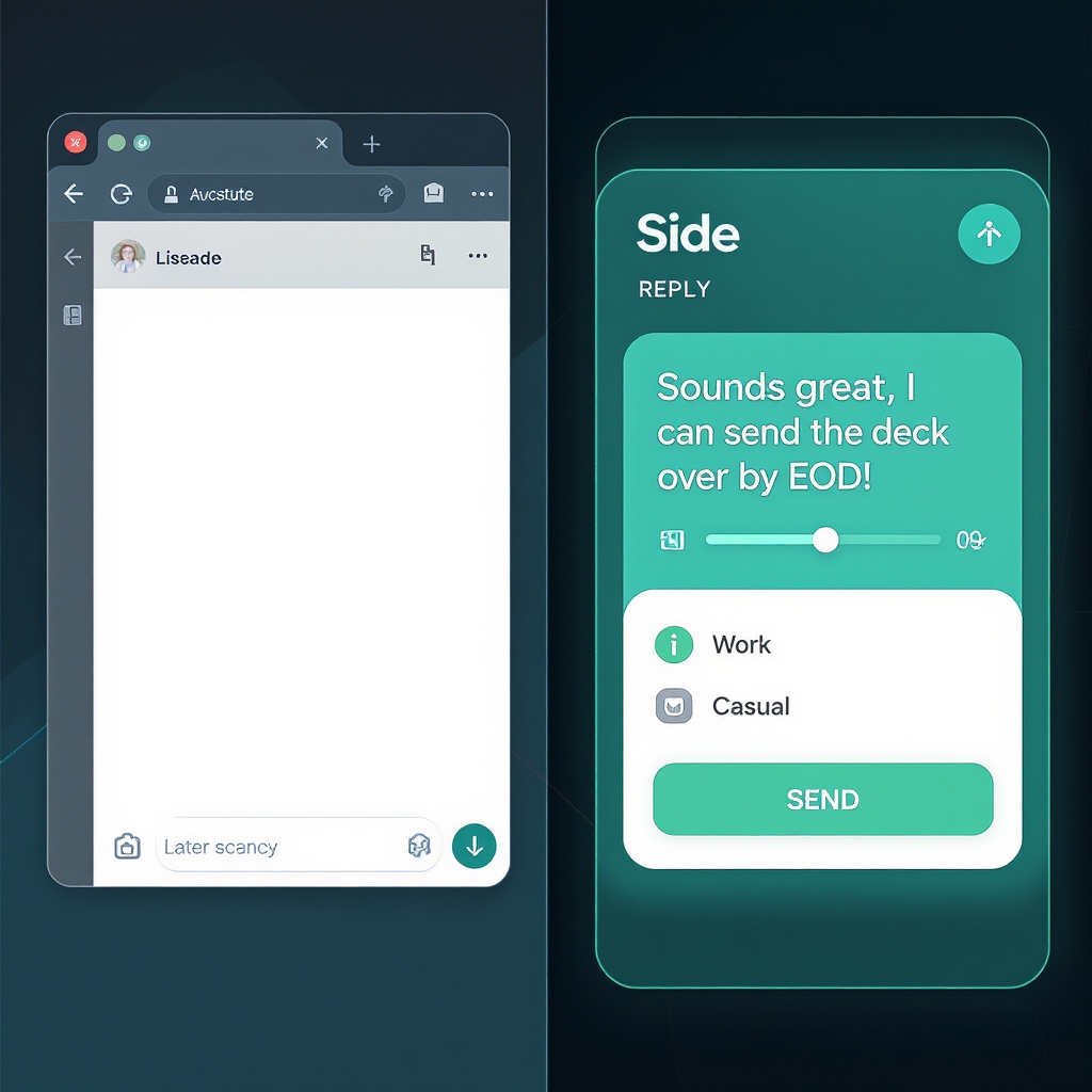 Side in action — AI reply draft in sidebar