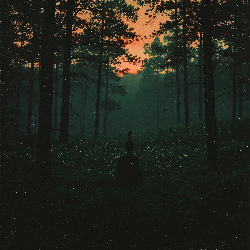 Indie folk album cover with rustic warm tones