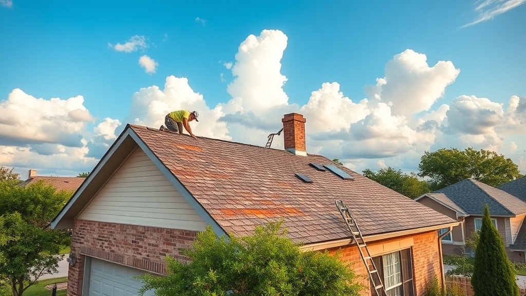 Roof repair crew working on a Waco, Texas home