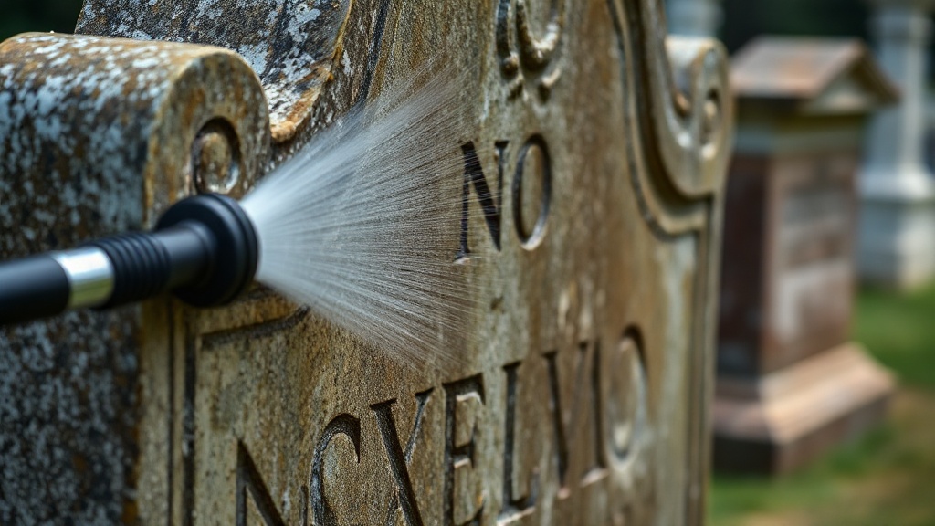 Cemetery stone cleaning and restoration